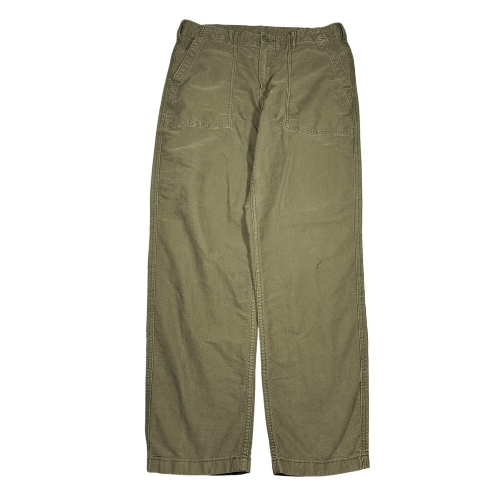 Uniqlo Utility Fatigue Pants Mens Medium Olive Green Cotton 321-459707 Workwear